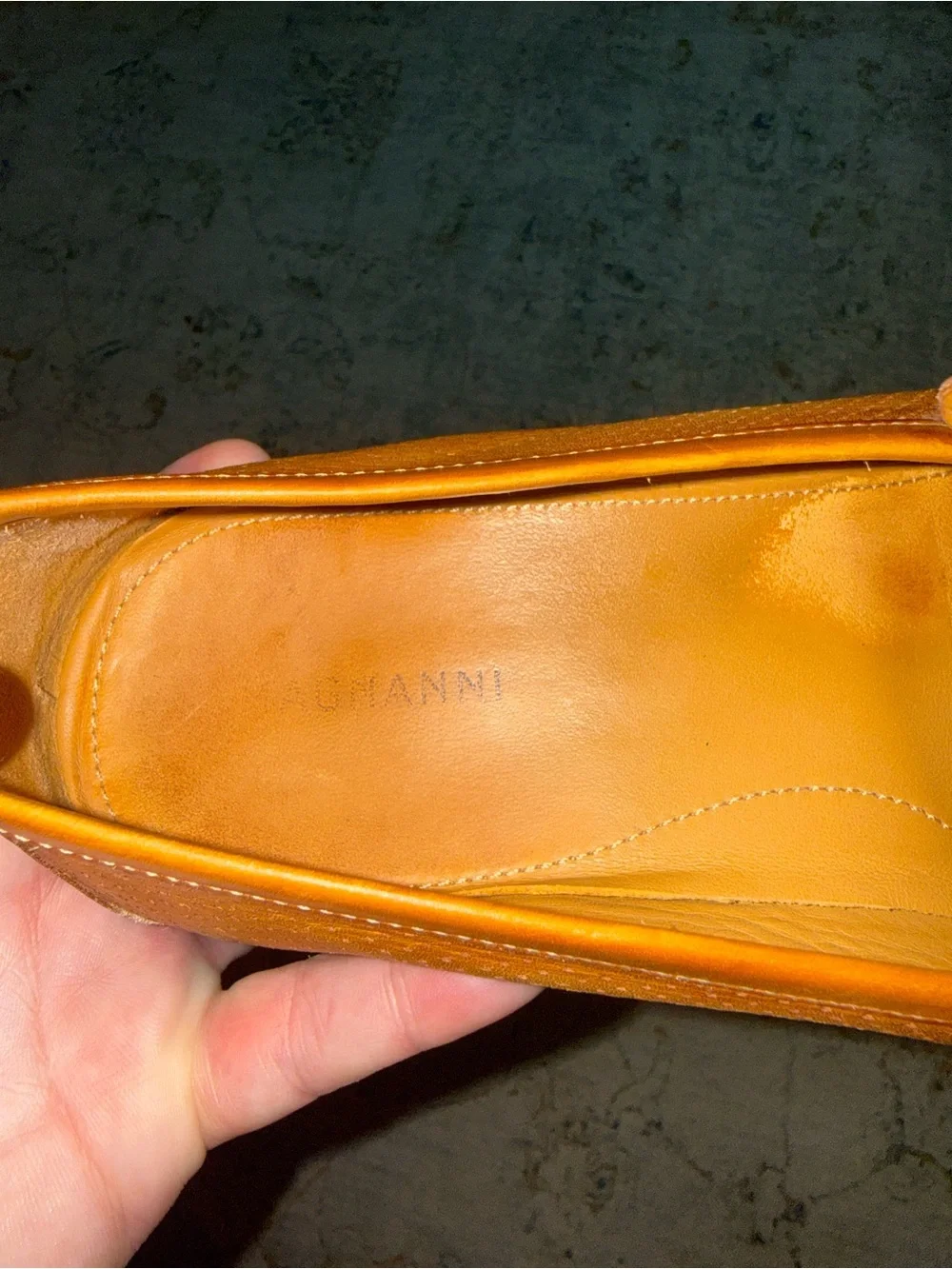 Men's Tan Leather Slip-On Loafers 9 1/2 9.5 Magnanni